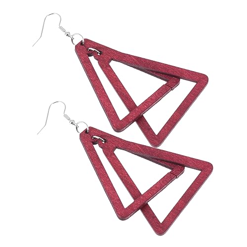 Garneck Dreieck Holz Ohrringe Für Frauen Schmuck Dangler Ohrringe Aus Holz Leichte Ohrschmuck Mit Hänge Design Für Damen von Garneck
