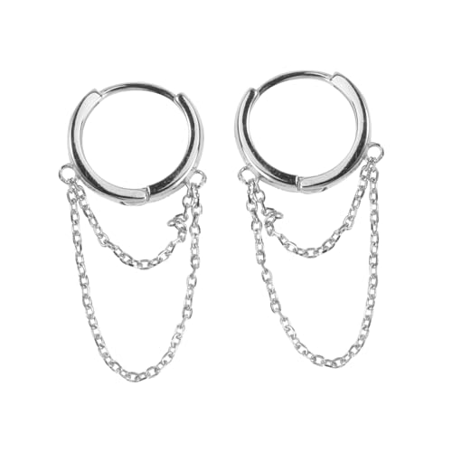 Garneck Silberohrringe für Damen Doppelketten Ohrhänger S925 Sterling Silber Modischer Ohrschmuck für Partys und Besondere Anlässe von Garneck