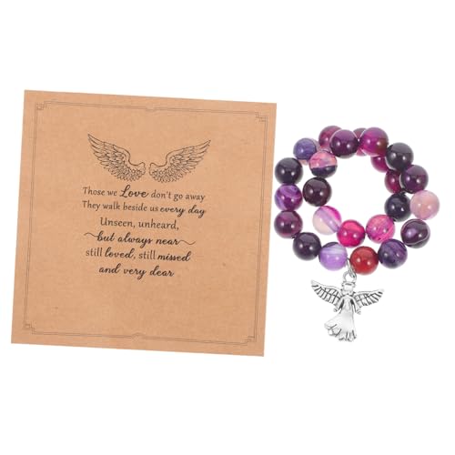 Garneck Steinarmband für Beileid Gedenkarmband mit Steinperlen Anpassbar für Frauen Trauergeschenk von Garneck