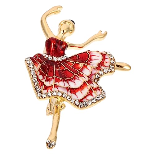 Garneck Ballettmädchen Brosche Zinklegierung Kreative Strassbrosche für Kleidung Schals und Hüte Elegantes Bekleidungszubehör für Mädchen für Anlässe Wie Partys und Geburtstage von Garneck