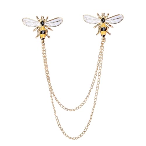 Garneck 1Stück Bienen Kragenpin Brosche für Hemd Vintage Kette Stilvolles Accessoire für Männer und Frauen für Kleidung Jacken und Taschen Trendiges Design von Garneck