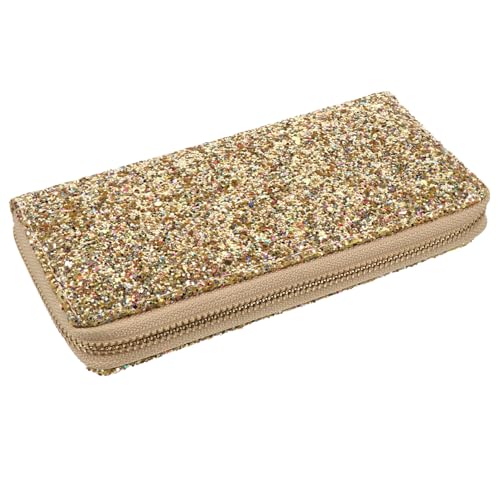 Garneck Geldbörse Damen mit Reißverschluss Glänzende Handtasche Tragbare Geldbörse für Reisen Alltag und Partys Langlebiges Material Praktische Damenhandtasche von Garneck
