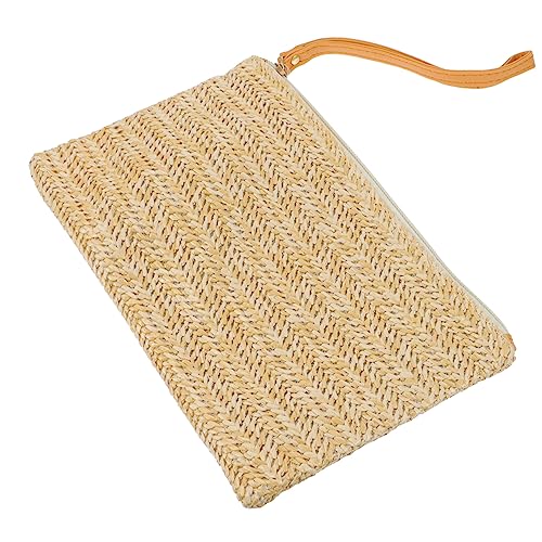 Garneck 1Stück Geflochtene Stroh Clutch Tasche für Damen Sommer Strand Geldbörse mit Großem Fassungsvermögen und Elegantem Design für Festivals und Freizeitaktivitäten von Garneck