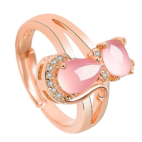 Garneck Eleganter Katerring Für Damen Verstellbar Glitzernd Roségold Für Besondere Anlässe Und Täglichen Gebrauch von Garneck