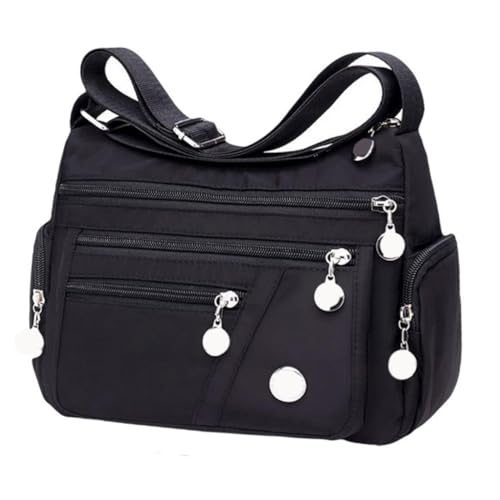 Garneck 1Stück Multilayer Wasserdichte Nylon Umhängetasche für Damen und Herren Praktische Crossbody Tasche für Handy Schlüssel und Kosmetik für Reisen Shopping und Alltag von Garneck