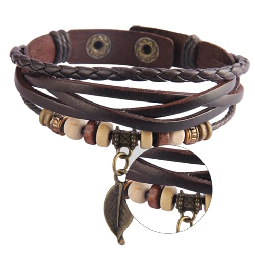 Garneck Böhmisches Rindslederarmband Unverblassend Retro Armreif Für Herren Damen Freundschaftsarmband Tägliches Trageaccessoire von Garneck