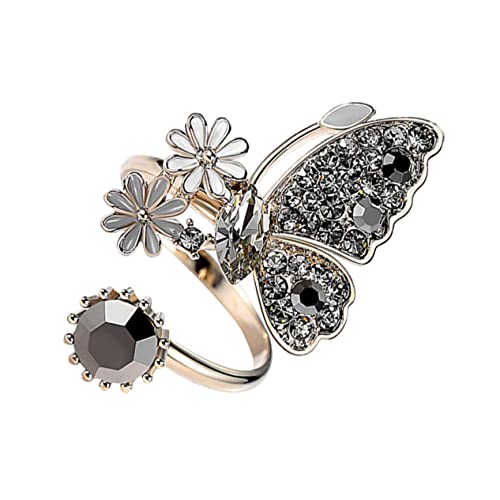 Garneck 1Stück Verstellbarer Damenring mit Blüten Design Modischer Offener Fingerring Eleganter Schmuck für Frauen Jubiläumsgeschenk von Garneck