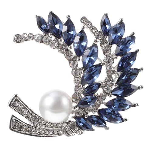 Garneck 1Stück Weizenform Brosche mit Kristallen Stilvoller Anstecker für Mäntel Schals und Kleider Elegantes für Frauen Retro Design von Garneck