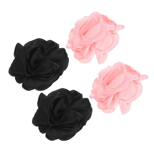 Garneck 2 Paare Abnehmbare DIY Blumen Schuhclips für Damen Hochzeits Party-schmuck Schwarz und Wiederverwendbare Polyester-metall Schuhverzierung für High Heels und Sandalen von Garneck