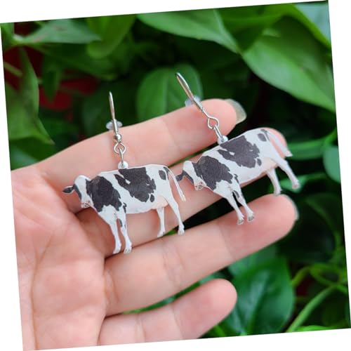 Garneck 2 Paare Damen Kuh Ohrringe Cartoon Ohrhänger Leicht Allergiefrei Modeschmuck Mädchen Ohrdeko Gelb Schwarz Niedlich von Garneck