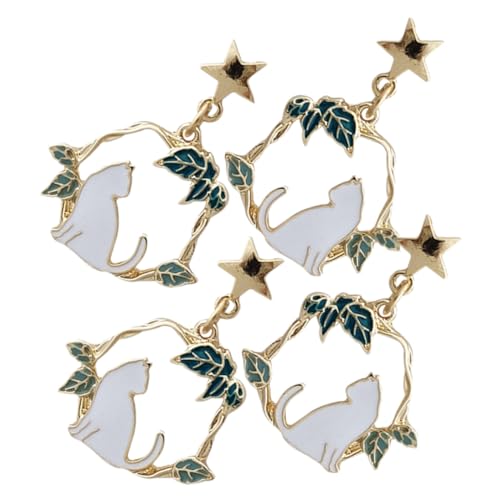 Garneck 2 Paare Damen Ohrstecker Katzen Ohrringe Leichtes Design Kreative Ohrringe für Alltag und Geschenk von Garneck