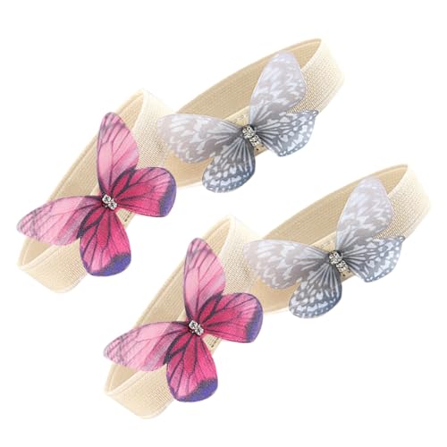Garneck 2 Paare Elastische Sandalenriemen mit Schmetterlingsmotiv Rutschfeste Fersenriemen für Damen Praktische Schuhbänder für Besseren Halt bei Riemchensandalen und Absatzschuhen von Garneck