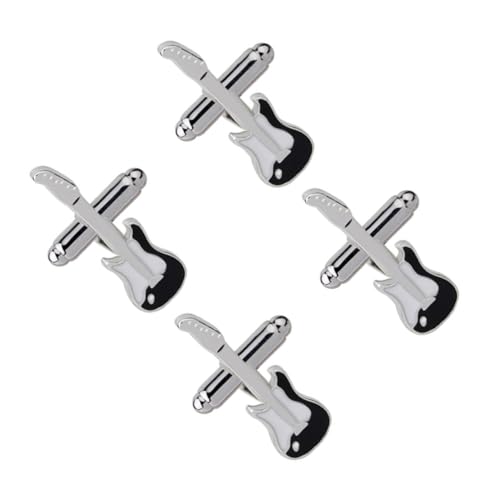 Garneck 2 Paare Kreative Gitarren Manschettenknöpfe für Herren Stilvolle Hemd accessoires mit Feiner Verarbeitung Langlebig und Angenehm Modische Dekorative Verschlüsse für Business und von Garneck