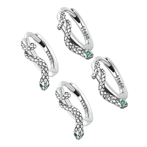 Garneck 2 Paare Schlangen Ohrstecker aus Hypoallergenem Sterlingsilber Modische Grüne Zirkonia Schmuckstücke Leichte Damen Ohrringe für Alltag Geschenk und Besondere Anlässe von Garneck