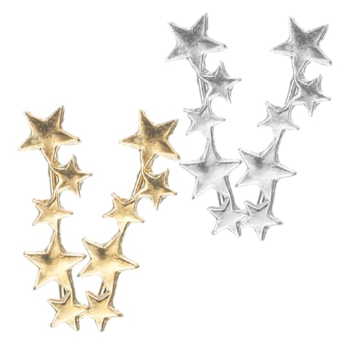 Garneck 2 Paare Stern Ohrstecker Ear Climber für Frauen Minimalistischer Ohrschmuck Legiertem Oxidationsbeständig Elegantes Design für Alltag Geburtstag und Festliche Anlässe von Garneck