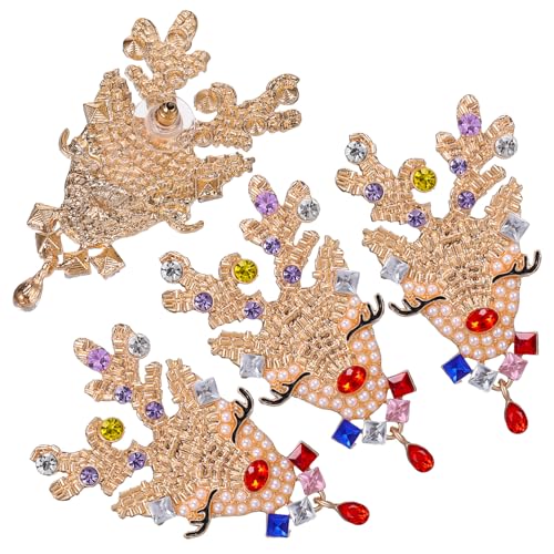 Garneck 2 Paare Weihnachtsohrringe für Frauen Einzigartige Reh Design Ohrschmuck für Festliche Anlässe Langlebig und für Weihnachten und Besondere Anlässe von Garneck