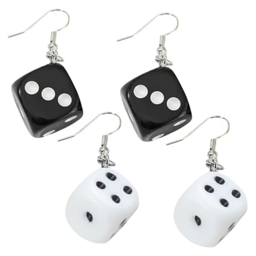 Garneck 2 Paare Witzige Würfel Ohrringe Dangle Ohrhänger Damen Geometrische Schmuck Geschenkidee für Geburtstag Valentinstag Weihnachten von Garneck