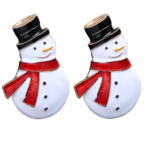 Garneck 2 STÜCK Teiliges Schneemann Broschen Weihnachts Anstecker aus Hochwertiger Legierung Stilvolles Festliches Design für Damen Weihnachtsdekoration und Geschenkaccessoire von Garneck