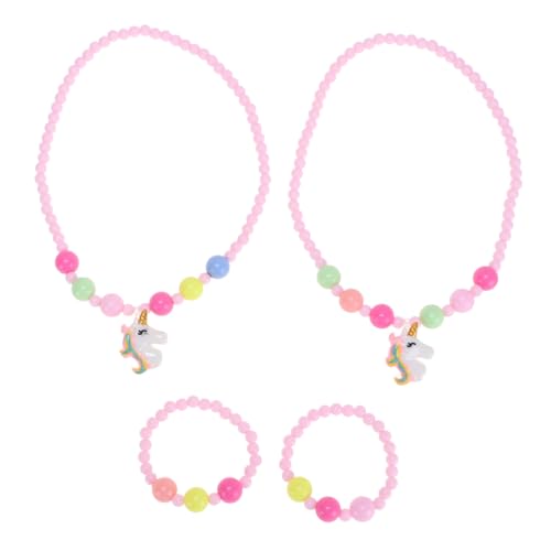 Garneck 2 Satz Schmuckset Einhorn Armband und Halskette für Mädchen in Verstellbar Langlebig als Geschenk oder Mitgebsel für Geburtstag Party und Freizeit von Garneck