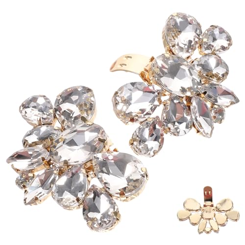 Garneck 2 Stck Sparkly Schuhclips mit Abnehmbarer Kristallblume Hochzeitsschmuck Schuhdekoration für Damen Einfach zu Befestigen Leicht Langlebig Teiliges von Garneck