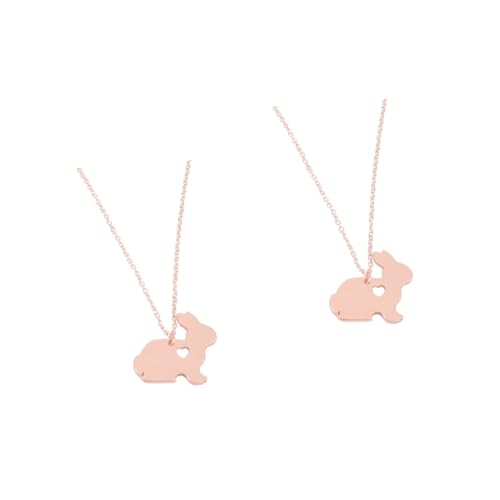 Garneck 2 Stck Verspielte Kaninchen Anhänger Halskette Damen Vielseitige Leichte Kette mit Zartem Design Komfortabel Langlebig für Alltag Party und von Garneck