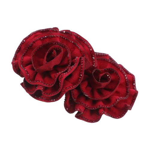 Garneck 2 Stück Abnehmbare Blumen Schuhschnallen Strapazierfähigem Stoff Hochzeitsverzierung für Damen für Partys und Besondere Anlässe Rot von Garneck