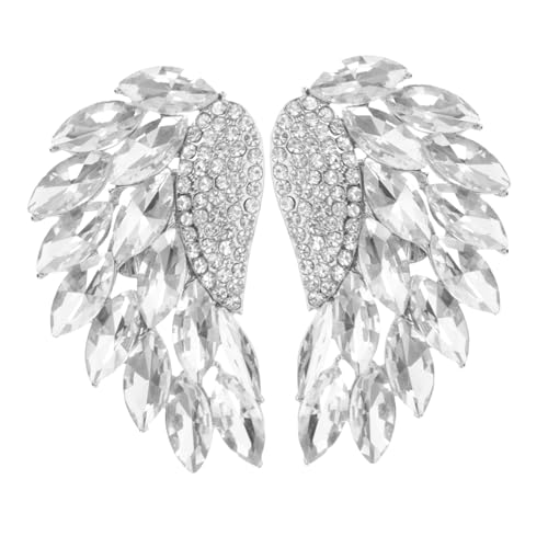 Garneck 2 Stück Abnehmbare Flügel Schuhclips mit Funkelnden Strasssteinen Teiliges Langlebige Vielseitig für Damen Schuhe DIY Schmuckakzente für Flache und High Heels von Garneck