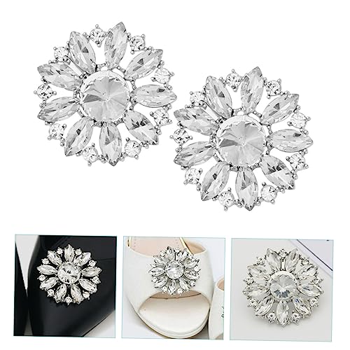 Garneck 2 Stück Abnehmbare Schuhclips Langlebiger Legierung Dekorative Schuhverzierung für Damen für Hochzeit Party und Alltag Modisches Accessoire Weiß von Garneck