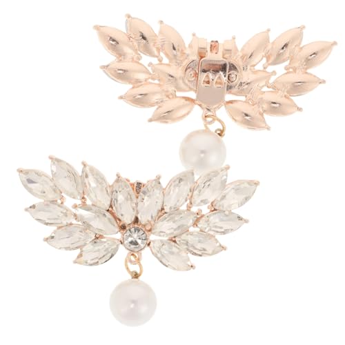 Garneck 2 Stück Abnehmbare Schuhclips mit Strass und Perlen Dekorative Schnallen für Damen Hochzeits High Heels und Flats Glitzernde Schuhaccessoires für von Garneck