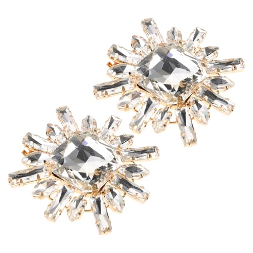 Garneck 2 Stück Abnehmbare Schuhschnallen mit Strass Dekorative Clip Schuhclips aus Vielseitige Hochzeitsschmuck Schuhdekoration für High Heels und Flache Schuhe Einfache Anbringung von Garneck