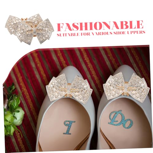 Garneck 2 Stück Abnehmbare Strass Schuhclips Damen Bowknot Schleife Hochzeit Schuhschmuck Teiliges für High Heels Brautschuh Zubehör DIY Schuhdekoration von Garneck