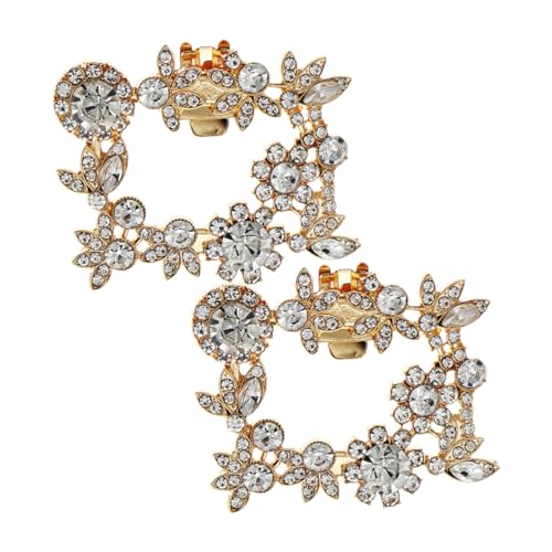 Garneck 2 Stück Abnehmbare Strass Schuhclips aus Zinklegierung Blüten Schuhschmuck Dekoration Vielseitig Passend für High Heels Sandalen Hochzeit und Party Langlebige und Sichere von Garneck