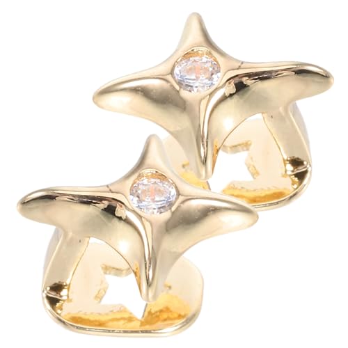 Garneck 2 Stück Asymmetrische Metallzahnkappen mit Sternverzierung Leichter Modischer Zahnschmuck für Hip Hop Cosplay und Partys Stylische Individuelle Zahnaccessoires von Garneck