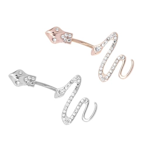 Garneck 2 Stück Bauchnabelpiercing aus Chirurgischem Schlangen Design Bauchnabelringe für Damen und Mädchen Modischer Körperschmuck Rostfrei und Hautfreundlich von Garneck
