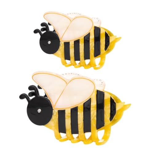 Garneck 2 Stück Biene Haarnadel Klauenclip Aus Acetat Nette Haarklauenklammern Haarspangen-klemmen Insektenhaarspangen Krallenclips Für Mädchen Mini-haarspange Biene Haarspange Gelb Pvc von Garneck