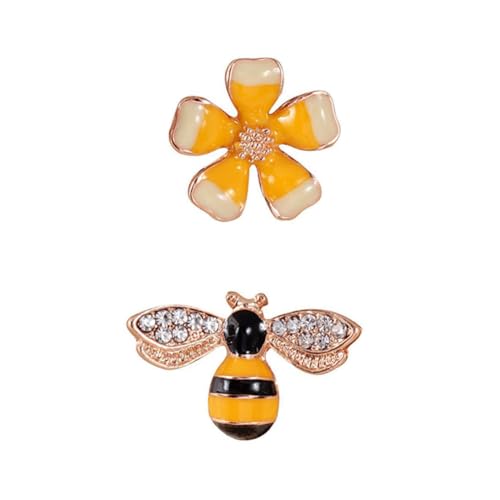 Garneck 2 Stück Bienen Blumen ohrstecker Damen Ohrringe aus Langlebiger Legierung Modisch Minimalistisch Niedlich für Alltag Geschenkideen von Garneck