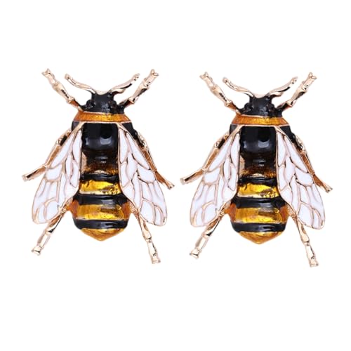Garneck 2 Stück Bienen Broschen Legierung Retro Anstecknadeln für Damen Cartoon Design mit Emaille Langlebig und Auffällig Vielseitig für Pullover Cardigan und Kleidung Schmuck von Garneck