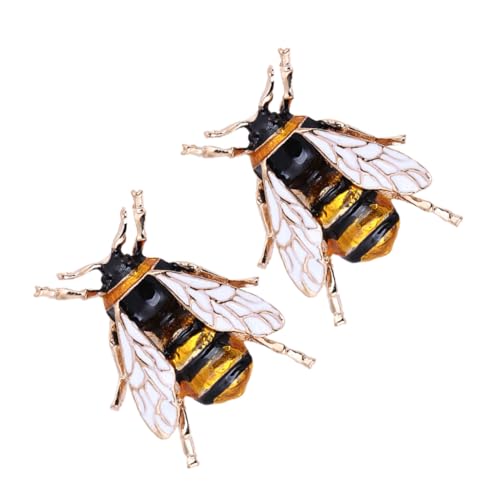 Garneck 2 Stück Bienen Broschen aus Legierung Farbige Cartoon Anstecknadeln für Damen Stilvolle Pullover und Cardigan Clips Langlebiger Modeschmuck für Kleidung und Accessoires von Garneck