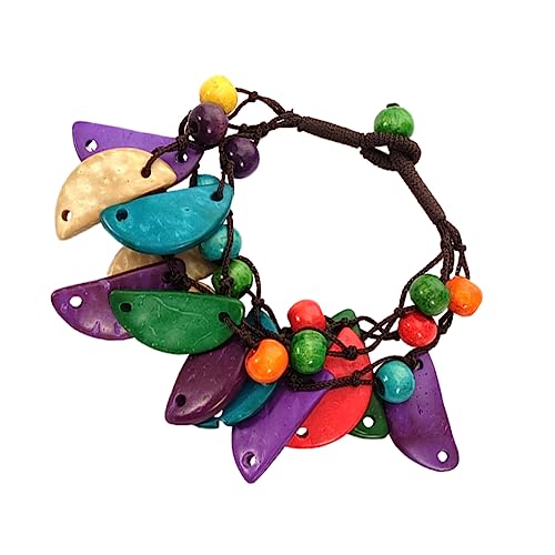 Garneck 2 Stück Bohemian Armband mit Holzperlen und Kokosnuss Schale Handgefertigte Bunte Flechtarmbänder für Damen Modischer Schmuck für Alltag Strand und Party von Garneck