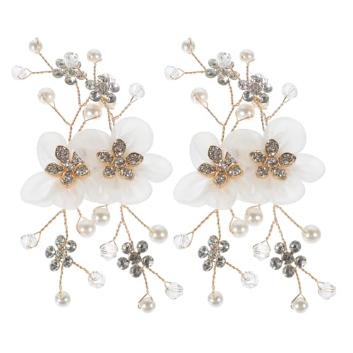 Garneck 2 Stück Brautschuhe Clips mit Blumenperlen Handgefertigte Schuhdekoration für Hochzeit Abschlussfeiern und Besondere Anlässe Wiederverwendbare Schuhschmuck Charms für Damen von Garneck