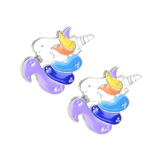 Garneck 2 Stück Bunte Einhorn Broschen Brustnadeln für Kleidung Party Corsage Mädchen Langlebig Modisch Vielseitig Einsetzbar als Kleidertasche Schal Anstecker Geschenk von Garneck