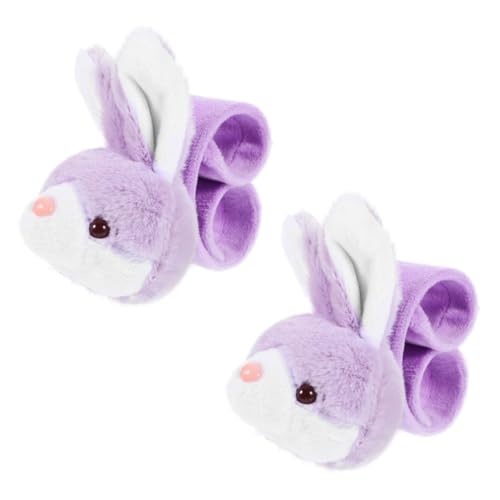 Garneck 2 Stück Cartoon Tier Slap Armband Plüsch Hase Slap Band Geburtstagsdeko für Partys Leicht und Bequem Sicher für Haut Halloween und von Garneck