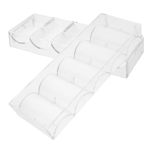 Garneck 2 Stück Chip-Box Chips-Platte Poker-kartenständer Aufbewahrungsbox Für Chips Pokerfall Chiphalter Chip-aufbewahrungsbox Poker-chip-Rack Chips-Organizer Chip-Fall Acryl Transparent von Garneck