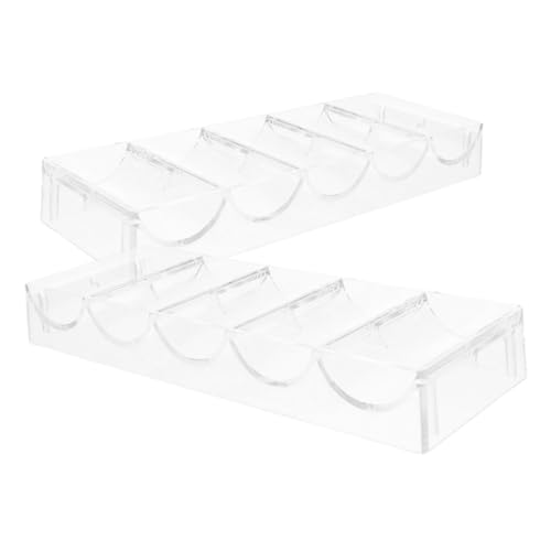 Garneck 2 Stück Chip-Rack Poker Veranstalter Chiphalter Chip-Organizer Zähler Für Spiele Chipsregal Küchenregal Kartensortierfach Chip-präsentationsständer Spieltabletts Acryl Transparent von Garneck