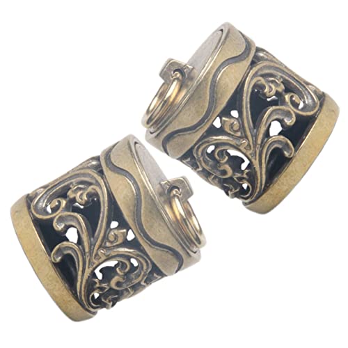 Garneck 2 Stück DIY Kupfer Aromatherapie Anhänger Hängende Deko für Schlüssel Taschen Bastelprojekte Vielseitig Einsetzbar Nostalgisches Design Aromatisierbar von Garneck