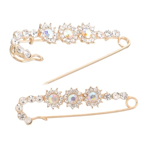 Garneck 2 Stück Damen Brosche mit Funkelnden Strasssteinen Metallnadeln für Hochzeit Mantel Pullover und Rucksack Vielseitiger Schmuck zur Stilvollen Kleidung Dekoration von Garneck