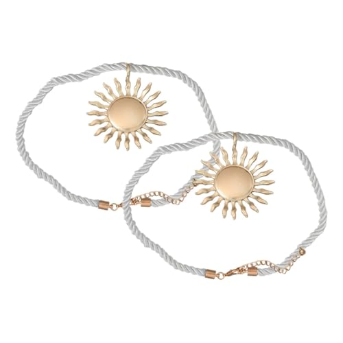 Garneck 2 Stück Damen Halskette Sonnenanhänger Modisch Leicht Hautfreundlich Schlichtes Design Eleganter Schmuck für Alltag und von Garneck