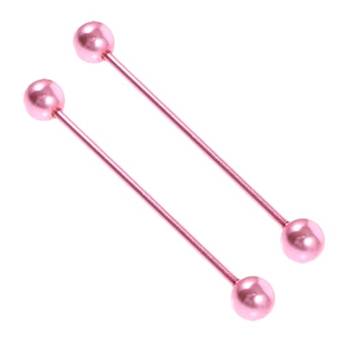Garneck 2 Stück Edelstahl Ohrpiercing Industrial Barbell Lang Elektroplattiert Bunt Sicherer Sitz Sanft zur Haut Modisches Cartilage Piercing für Damen von Garneck