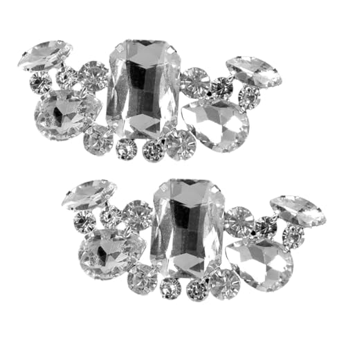 Garneck 2 Stück Elegante Brautschuh clips aus Silberfarbenem Zinklegierungs schmuck mit Funkelnden Strasssteinen Dekorative Schuhclips für Damen Hochzeit Party Tanz und Besondere Anlässe von Garneck