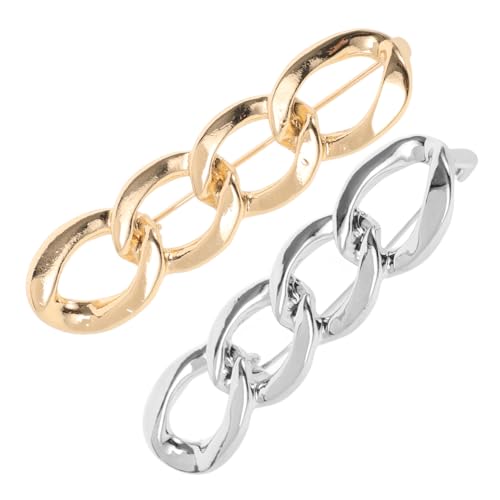 Garneck 2 Stück Exposure Klammern mit Ketten Design Sicherheitsnadeln für Damen Schal Clips zur Befestigung von Kleidung Elegantes Accessoire für Pullover und Kleider Gold und Silber von Garneck